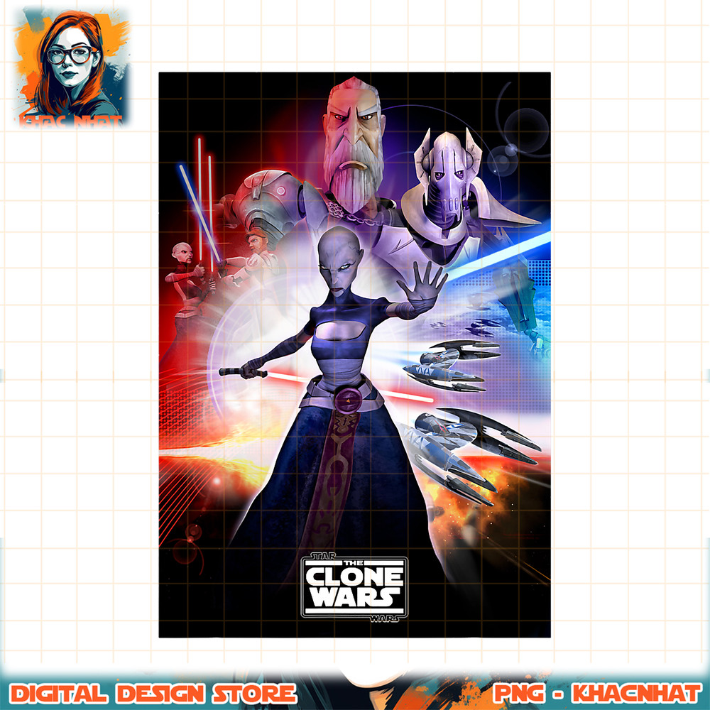 Star Wars The Clone Wars Asajj Ventress Poster png, digital download, instant .jpg