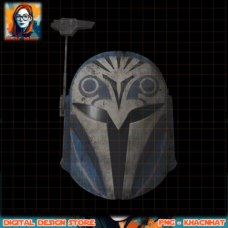 Star Wars The Clone Wars Bo-Katan Helmet Distressed png, digital download, instant .jpg