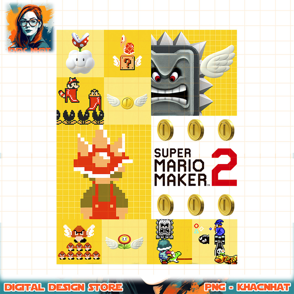 Super Mario Maker 2 Character Gameplay Panel Logo png, digital download, instant .jpg