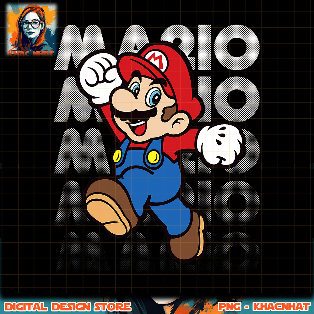 Super Mario Name Fade Poster png, digital download, instant .jpg