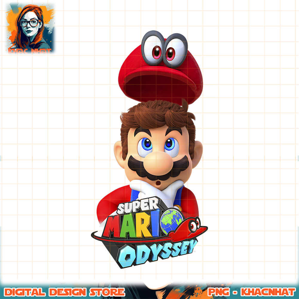 Super Mario Odyssey Game Logo Cappy Mario Graphic png, digital download, instant png, digital download, instant .jpg