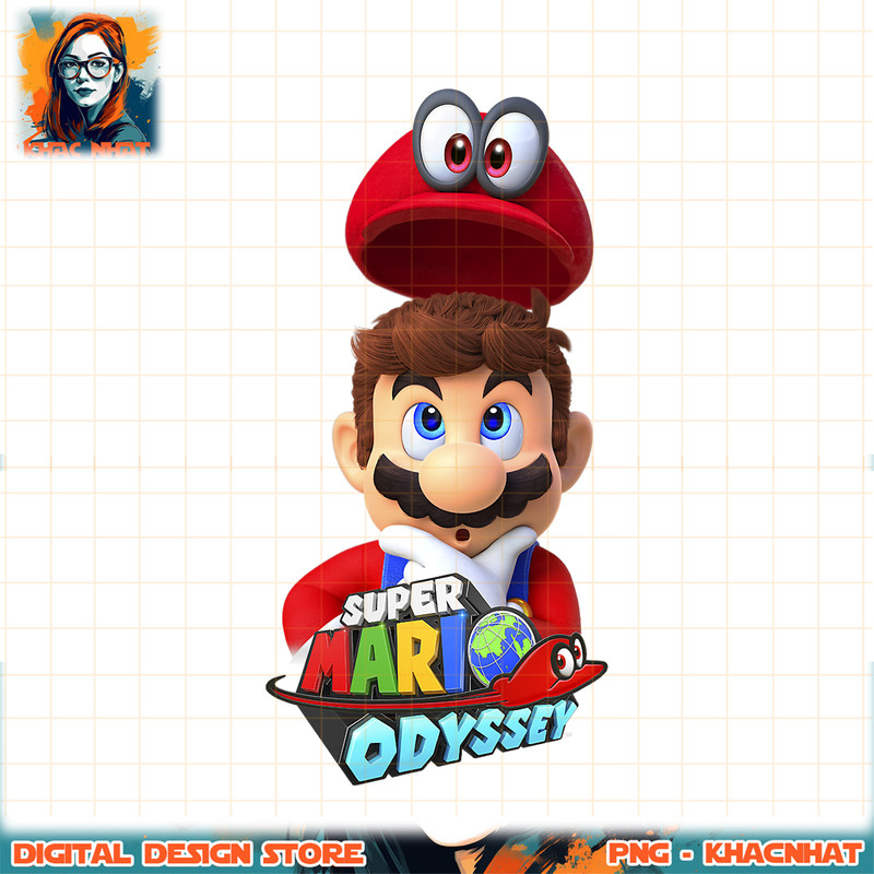 Super Mario Odyssey Game Logo Cappy Mario Graphic png, digital download, instant png, digital download, instant .jpg