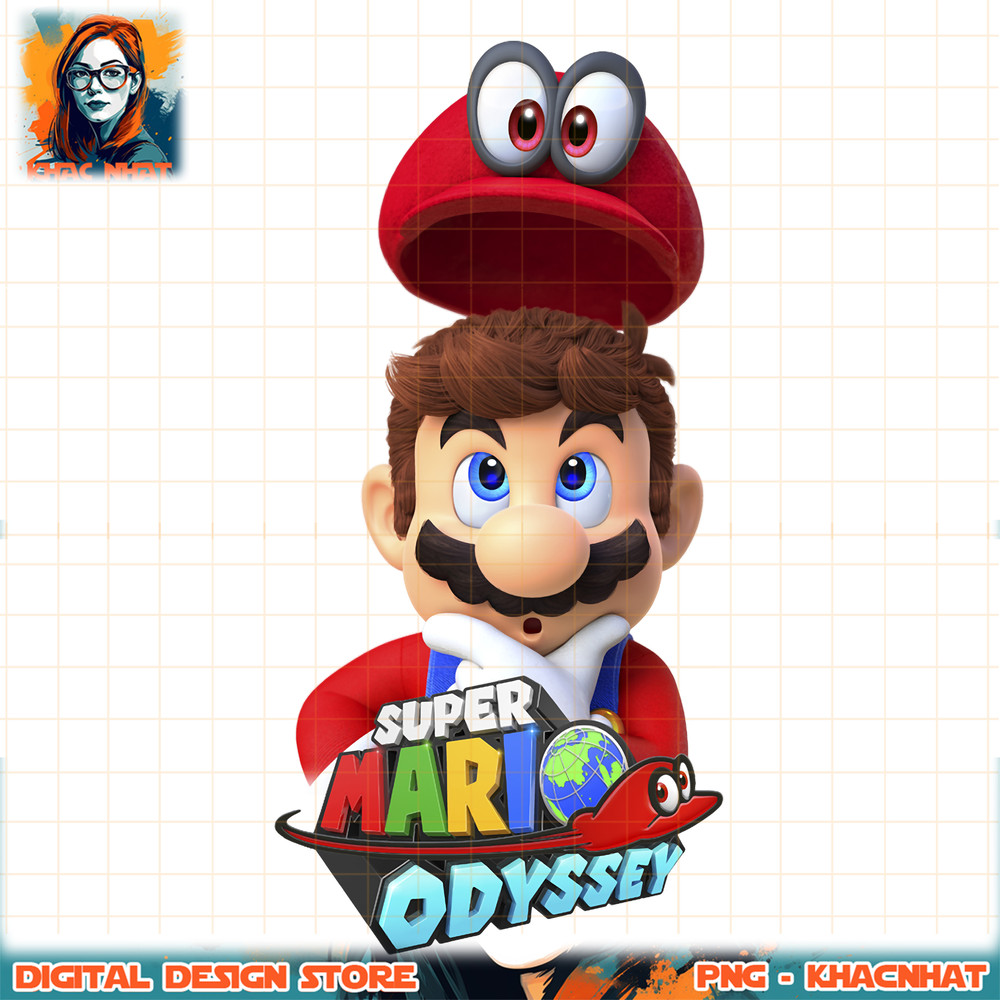 Super Mario Odyssey Game Logo Cappy Mario Sweatshirt .jpg