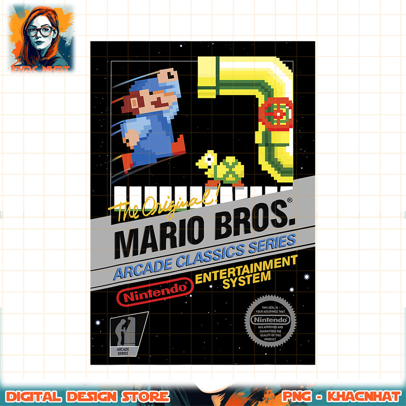 Super Mario Original Classic Retro Box Art Graphic png, digital download, instant png, digital download, instant .jpg