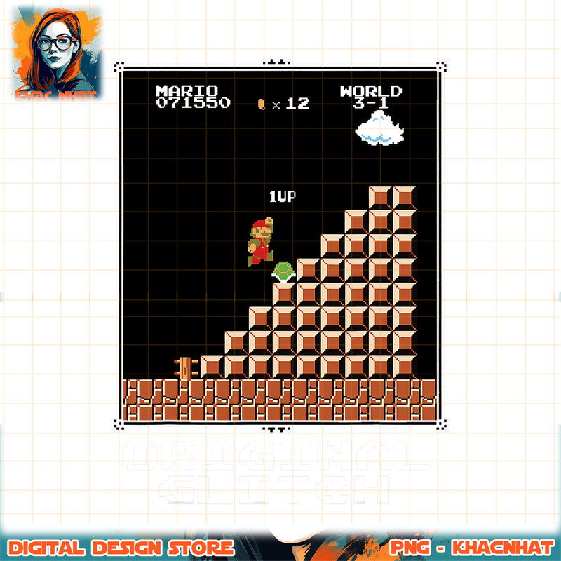 Super Mario Original Glitch Poster png, digital download, instant .jpg