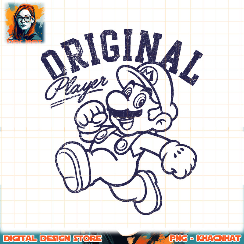 Super Mario Original Player Mario png, digital download, instant .jpg