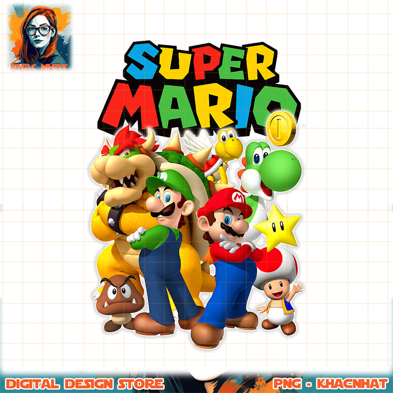 Super Mario Originals Group Shot png, digital download, instant .jpg