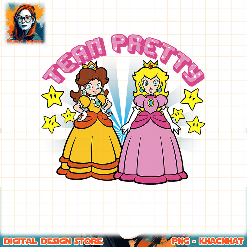Super Mario Peach And Daisy Team Pretty png, digital download, instant .jpg