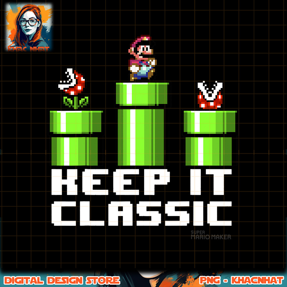 Super Mario Piranha Plant Keep It Classic png, digital download, instant .jpg