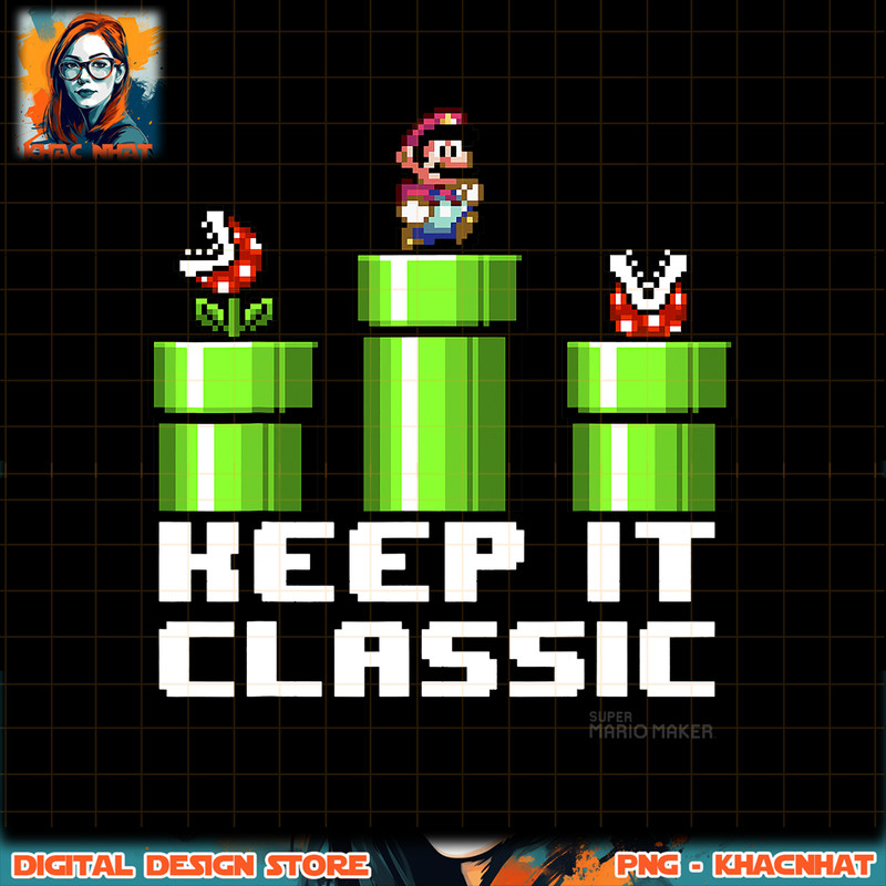 Super Mario Piranha Plant Keep It Classic png, digital download, instant .jpg