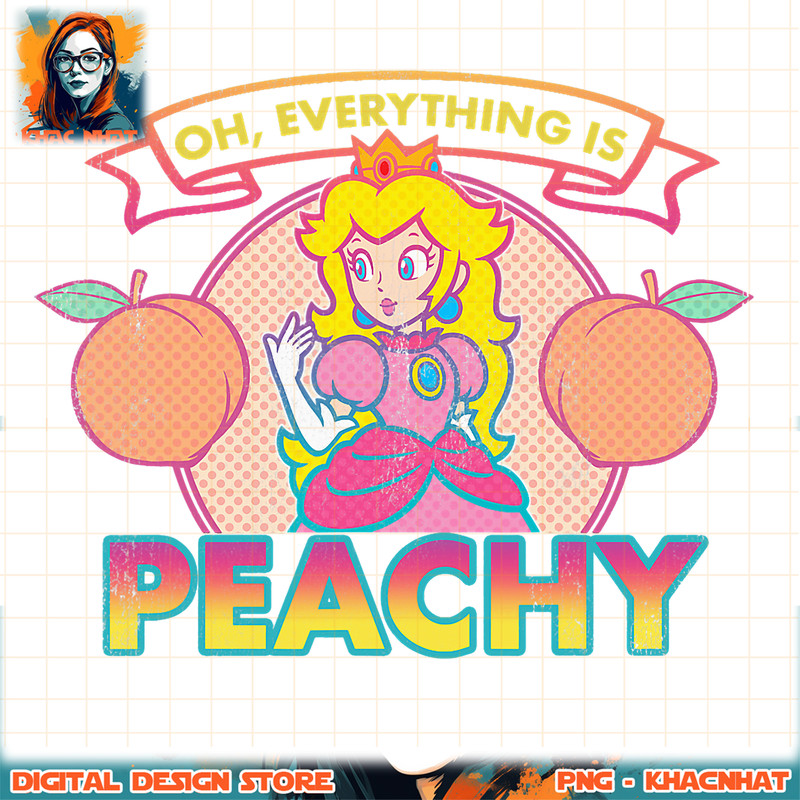 Super Mario Princess Peach Everything Peachy Graphic png, digital download, instant png, digital download, instant .jpg