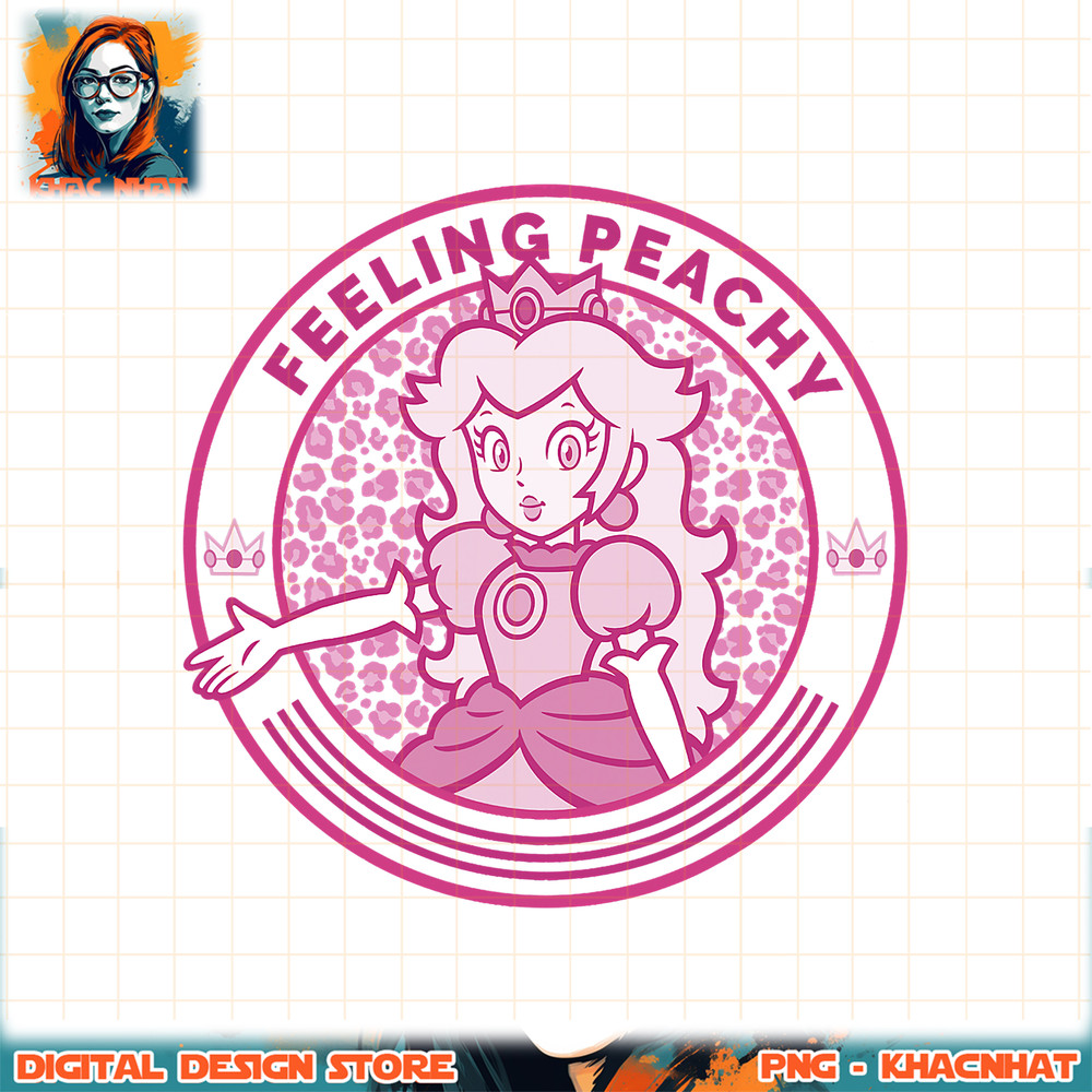 Super Mario Princess Peach Feeling Peachy Cheetah Print png, digital download, instant .jpg