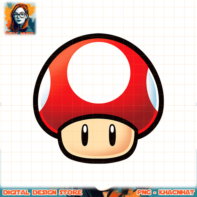 Super Mario Red Mushroom Big Face png, digital download, instant .jpg