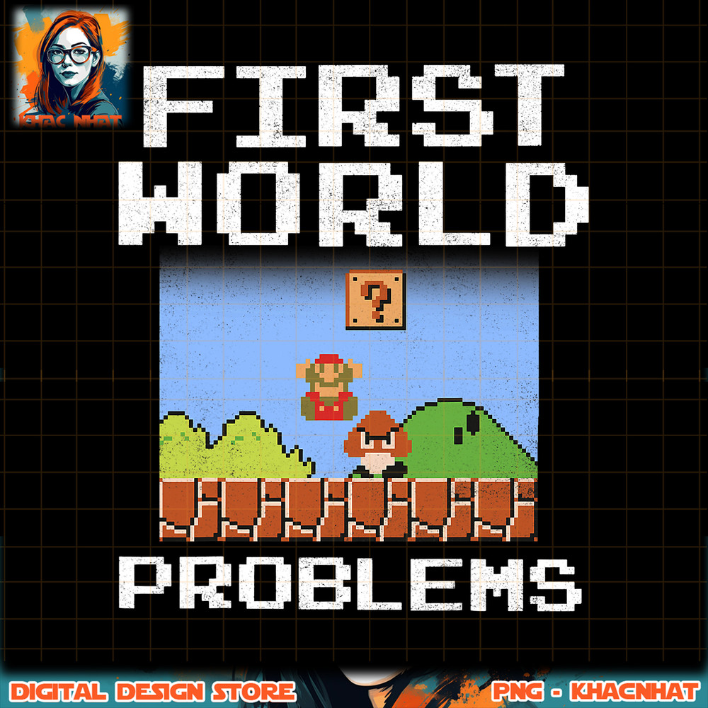 Super Mario Retro 8 Bit First World Problems Graphic png, digital download, instant png, digital download, instant .jpg