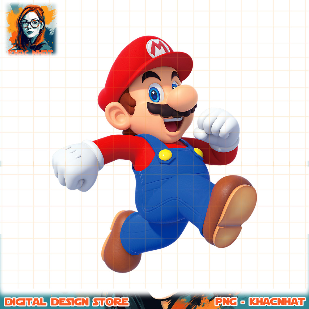 Super Mario Running Mario 3D Poster png, digital download, instant .jpg