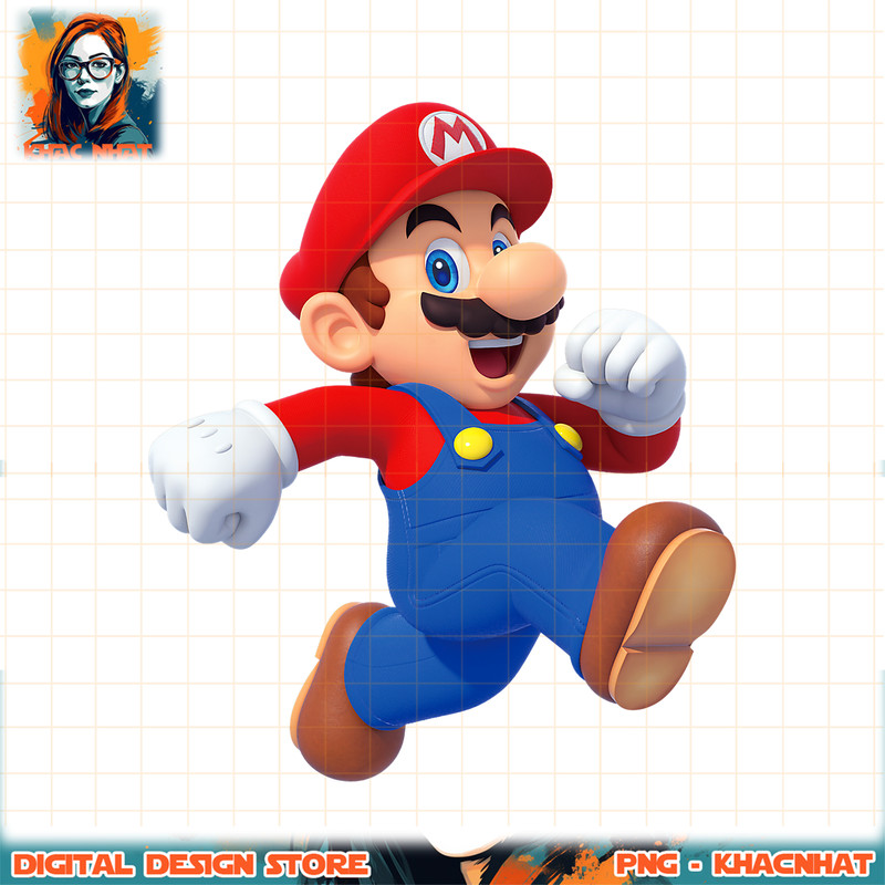 Super Mario Running Mario 3D Poster png, digital download, instant .jpg