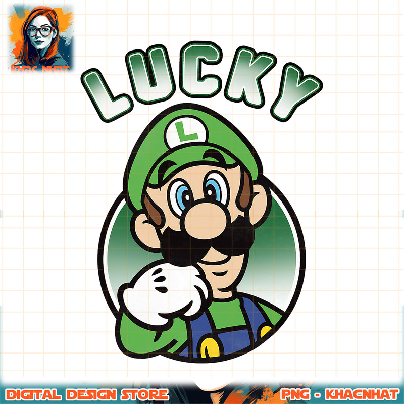 Super Mario St. Patty_s Lucky Luigi Portrait Graphic png, digital download, instant png, digital download, instant .jpg