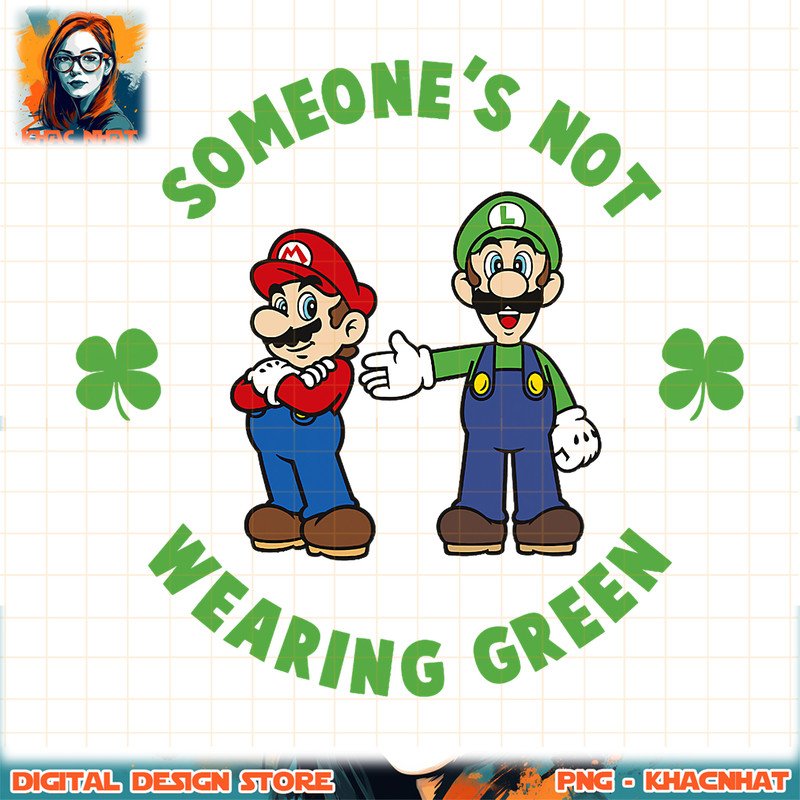 Super Mario St. Patty_s Not Wearing Green Graphic png, digital download, instant png, digital download, instant .jpg