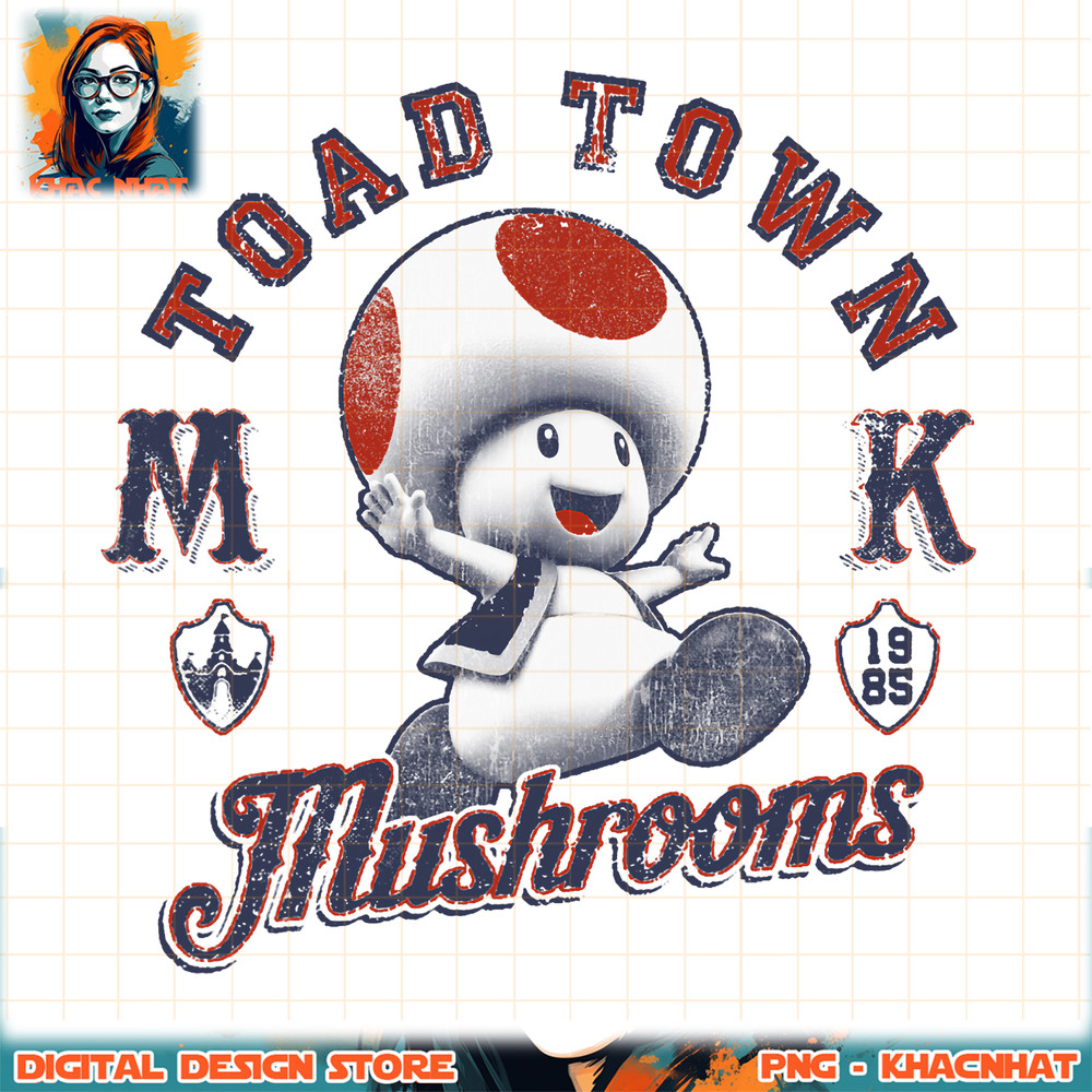 Super Mario Toad Town Mushrooms png, digital download, instant .jpg