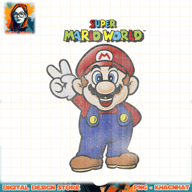 Super Mario World Mario Peace Portrait png, digital download, instant .jpg