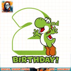 super mario yoshi 2nd birthday action portrait png, digital download, instant