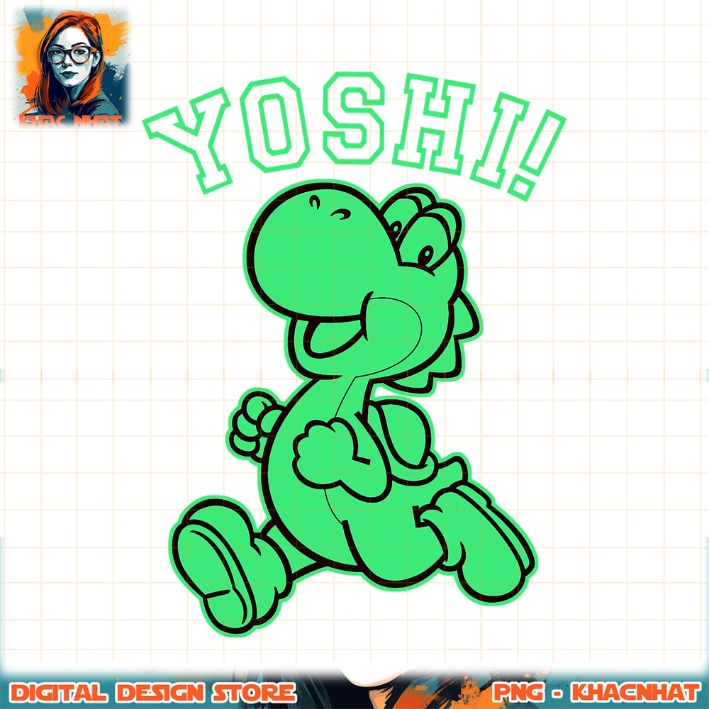Super Mario Yoshi Green Run Classic Graphic png, digital download, instant png, digital download, instant .jpg