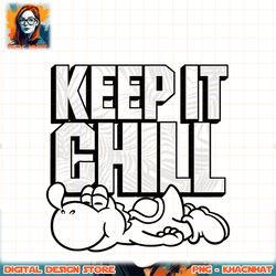 super mario yoshi keep it chill outline portrait png, digital download, instant