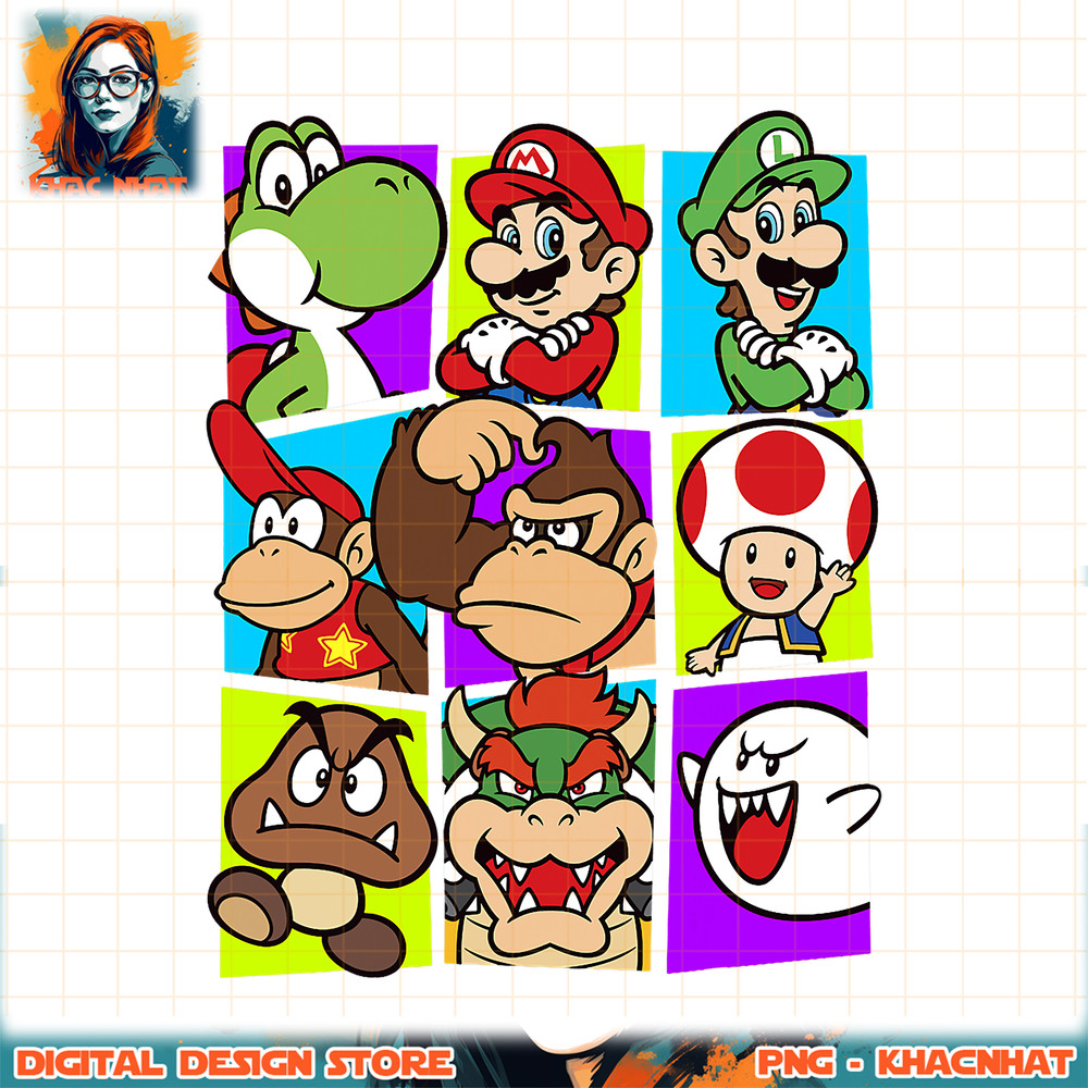 Super Mario Yoshi Luigi Bowser _ Gang Box-Up Graphic png, digital download, instant png, digital download, instant .jpg
