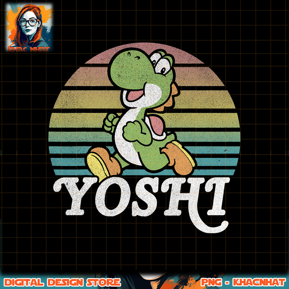 Super Mario Yoshi Retro Line Run Portrait png, digital download, instant .jpg