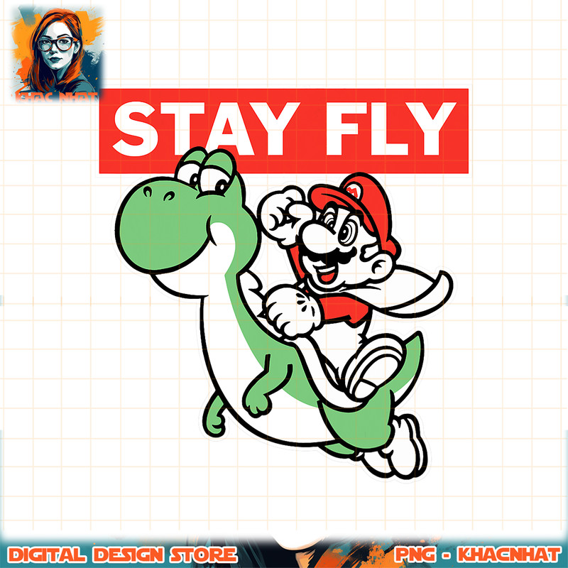 Super Mario Yoshi Ride Bold Stay Fly Poster png, digital download, instant .jpg