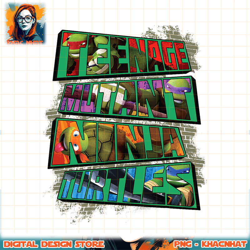 Teenage Mutant Ninja In 3D Text png, digital download, instant .jpg