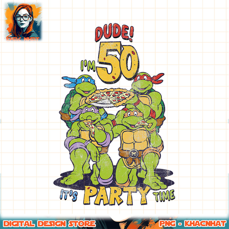 Teenage Mutant Ninja Turtles 50th Birthday Pizza Party png, digital download, instant .jpg