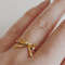 Sparkling Bow Ring 18K Gold Finish 925 Sterling Silver Ring Cute Ribbon 3