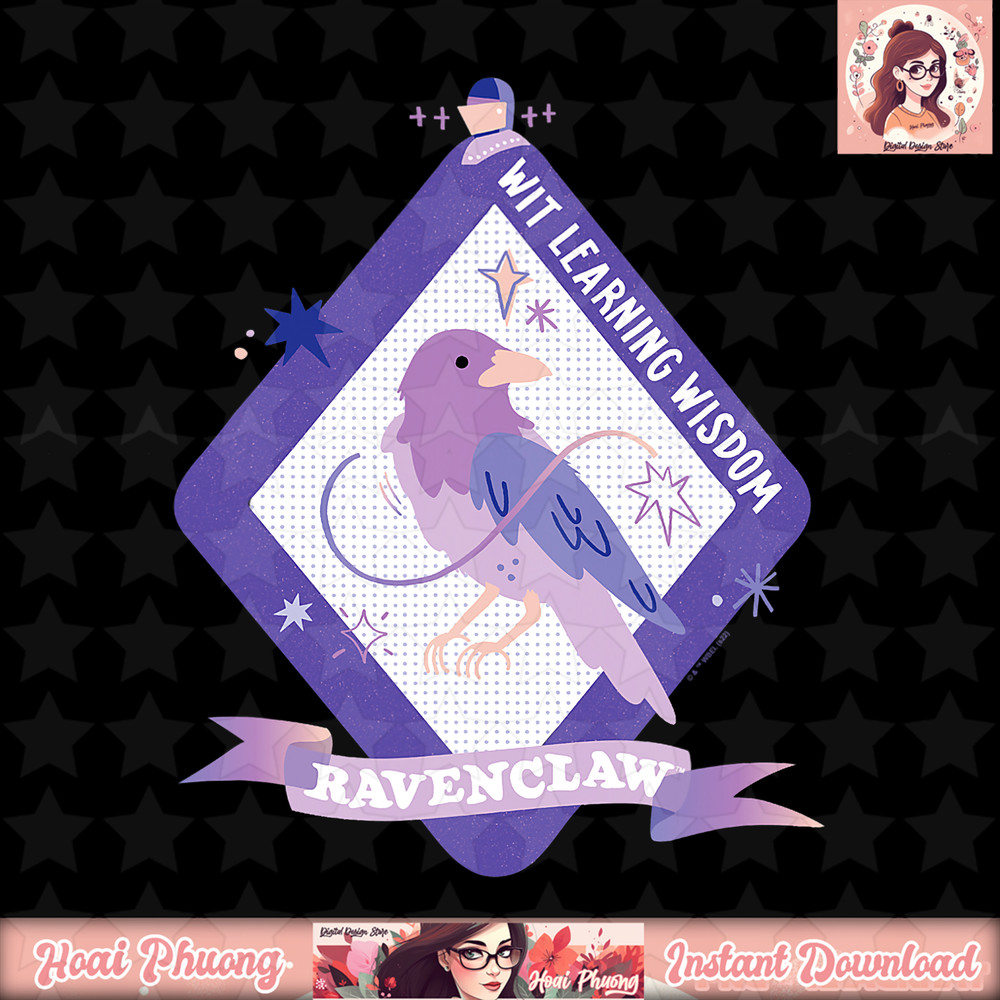 Harry Potter Deathly Hallows 2 Ravenclaw Grid Logo T-Shirt .jpg