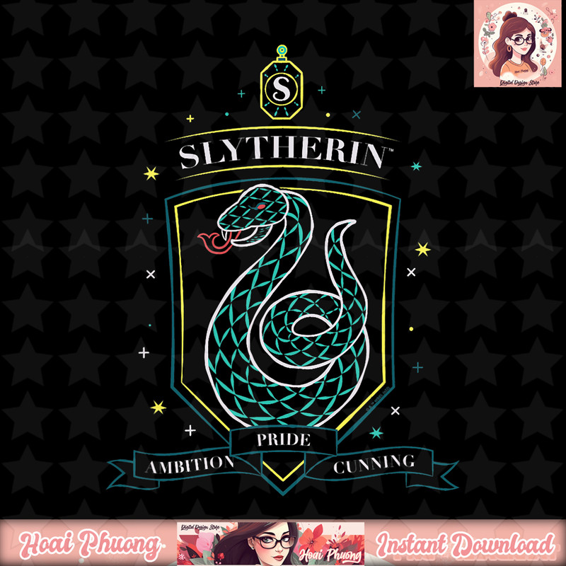 Harry Potter Deathly Hallows 2 Slytherin Bright Snake Crest T-Shirt .jpg