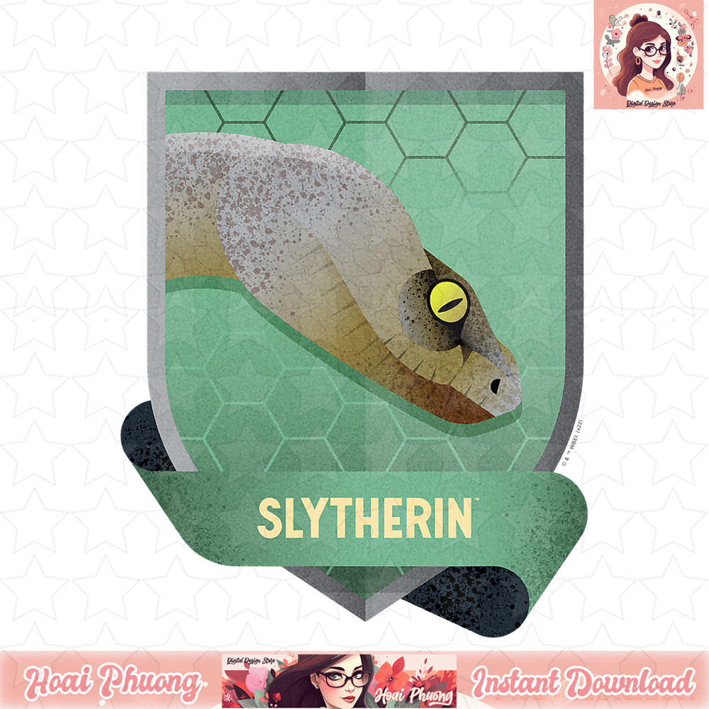 Harry Potter Deathly Hallows 2 Slytherin Snake Logo T-Shirt .jpg