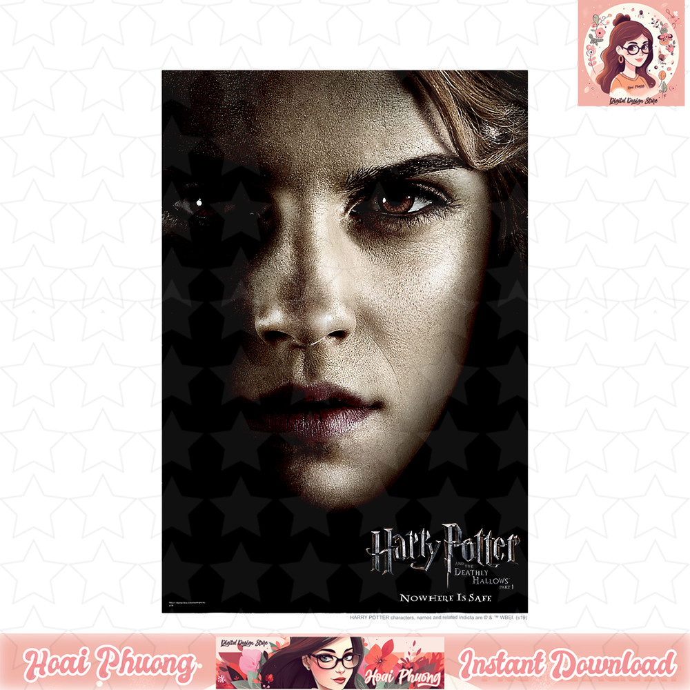 Harry Potter Deathly Hallows Hermione Character Poster T-Shirt .jpg