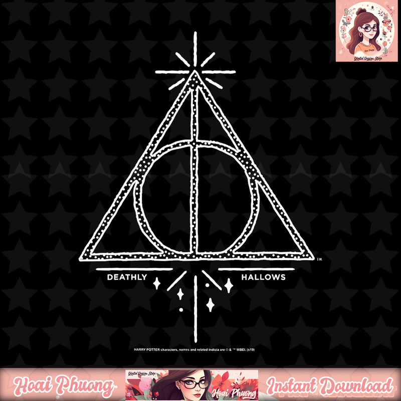 Harry Potter Deathly Hallows Symbol Line Art T-Shirt .jpg