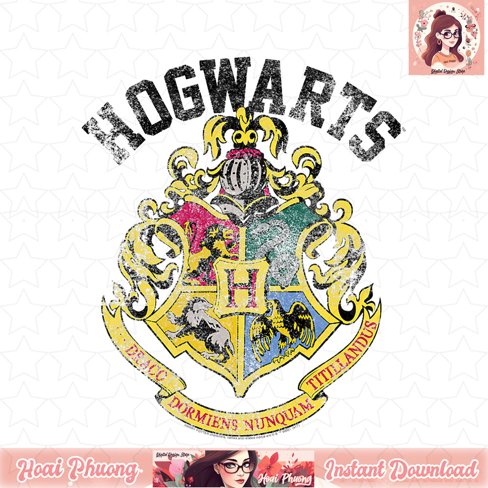 Harry Potter Distressed Hogwarts Crest T-Shirt .jpg