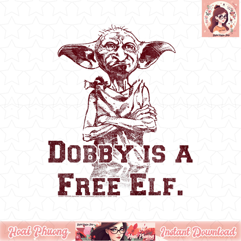 Harry Potter Dobby Is A Free Elf T-Shirt .jpg