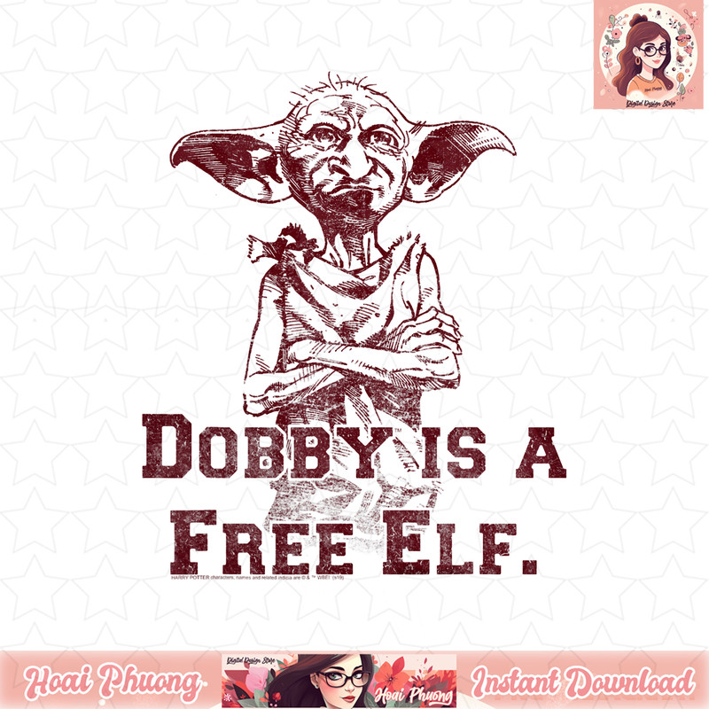 Harry Potter Dobby Is A Free Elf T-Shirt .jpg