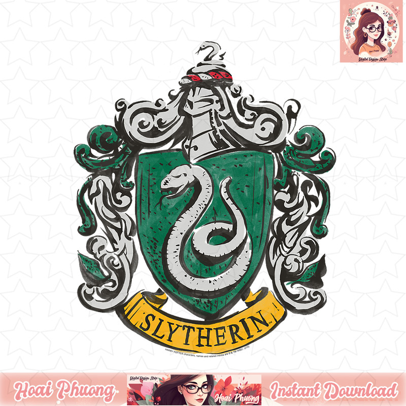Harry Potter Drawn Slytherin Crest T-Shirt .jpg