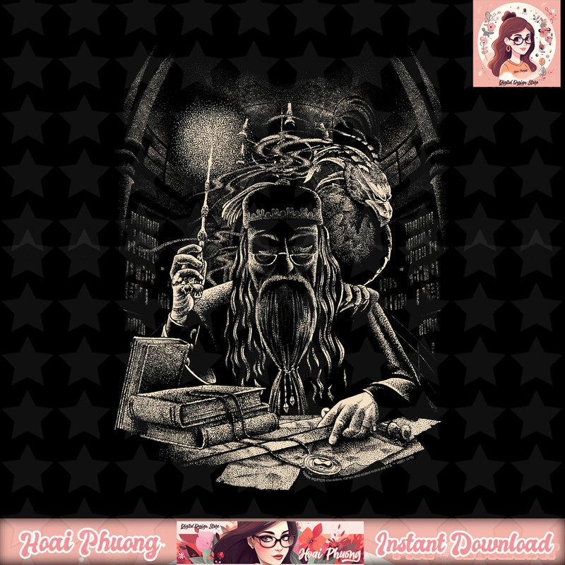 Harry Potter Dumbledore Vintage Sketched Portrait T-Shirt .jpg