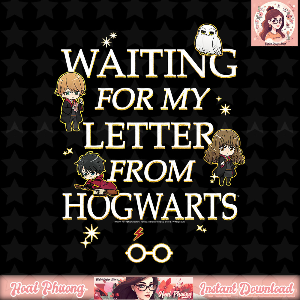 Harry Potter Group Shot Chibi Waiting My On Hogwarts Letter T-Shirt .jpg