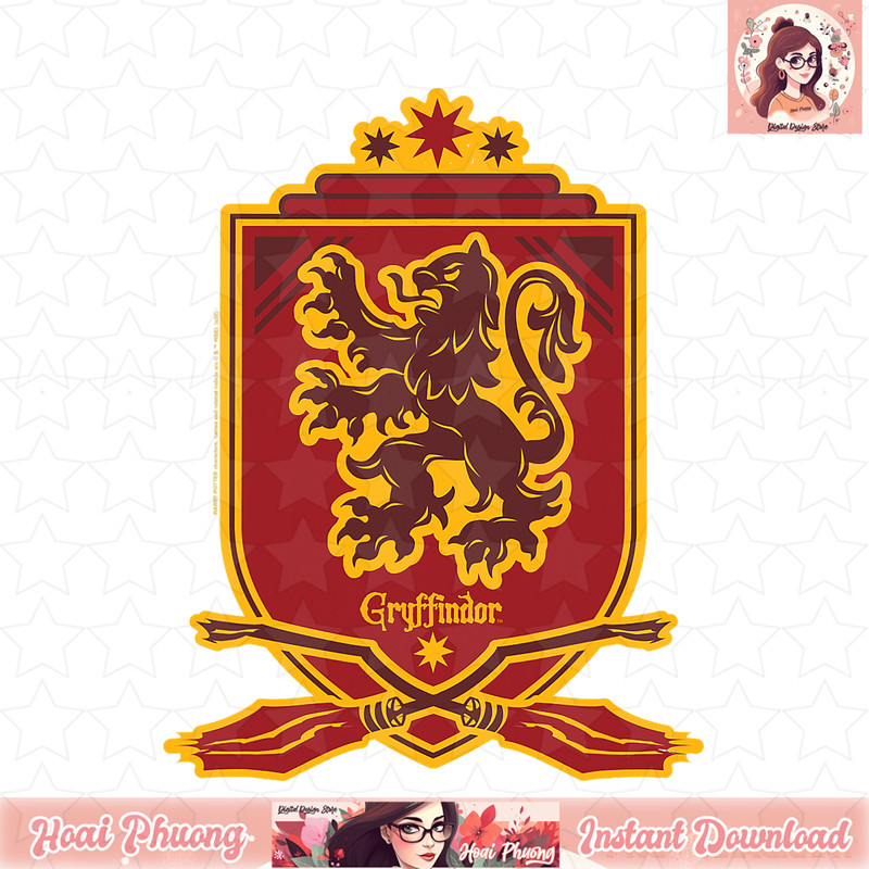 Harry Potter Gryffindor Broomstick Badger Logo T-Shirt .jpg