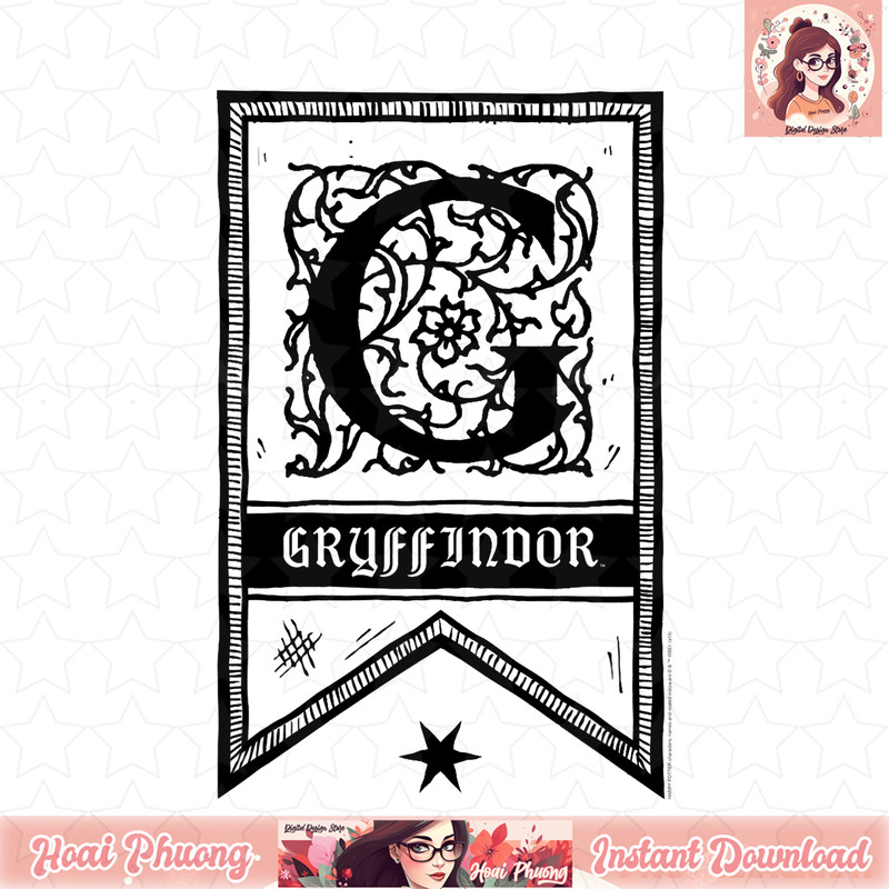 Harry Potter Gryffindor Drawn Banner T-Shirt .jpg