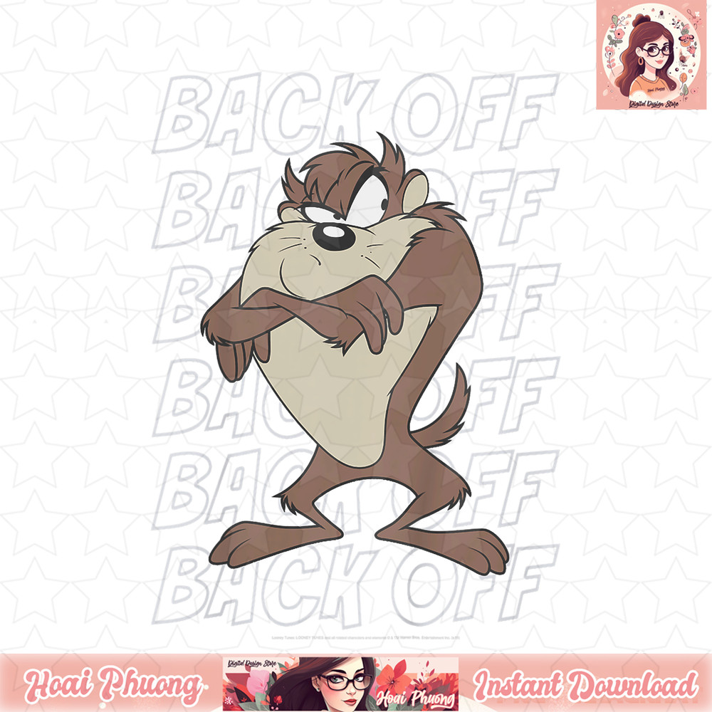 Kids Looney Tunes Youth Tasmanian Devil Classic Back Off Logo T-Shirt .jpg