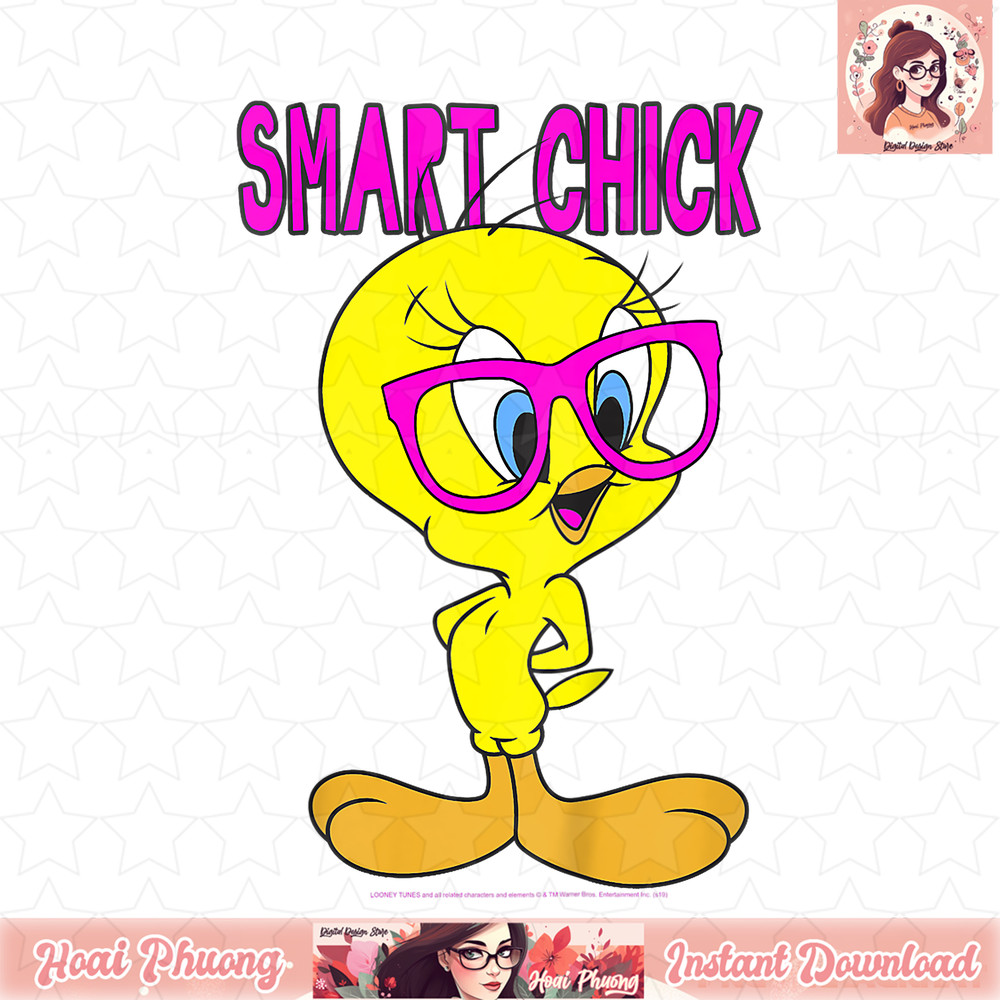 Kids Looney Tunes Youth Tweety Bird Smart Chick Neon Portrait T-Shirt .jpg