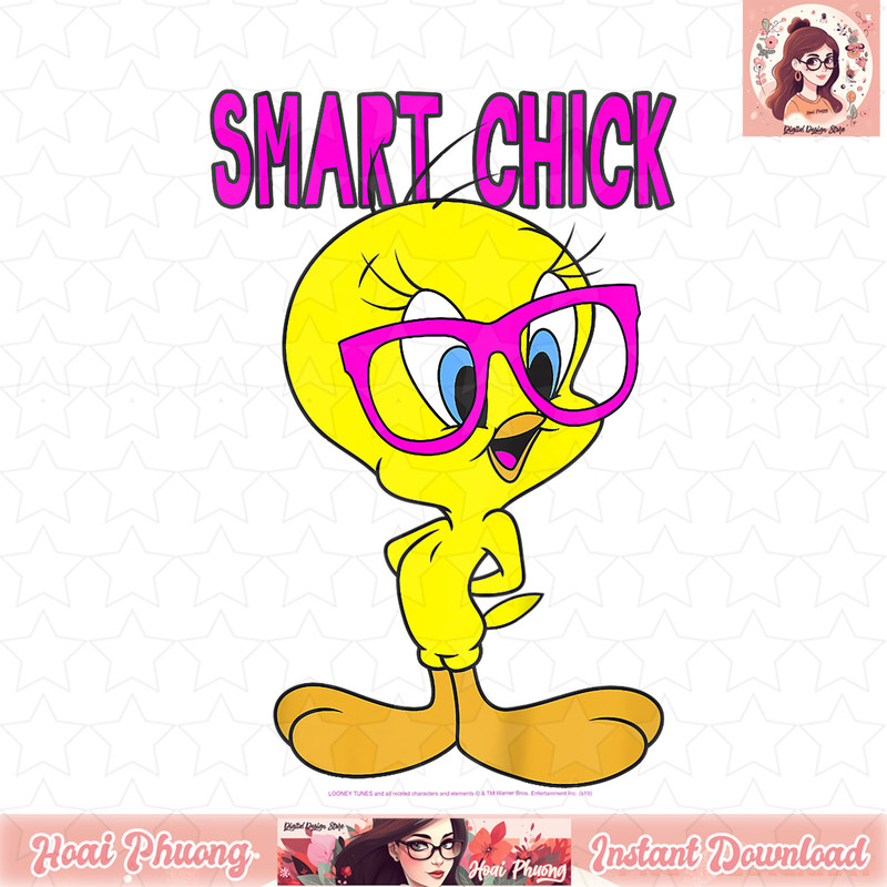 Kids Looney Tunes Youth Tweety Bird Smart Chick Neon Portrait T-Shirt .jpg