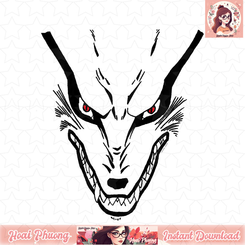 Kids Naruto Shippuden Nine Tailed Demon Fox Giant Face T-Shirt .jpg